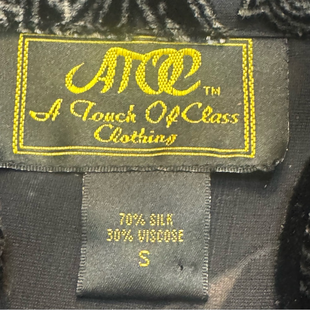 NWT ATOC Touch of Classs Small Velvet Silk Goth Devore Art-Wear Shirt Jacket Top - Picture 8 of 8